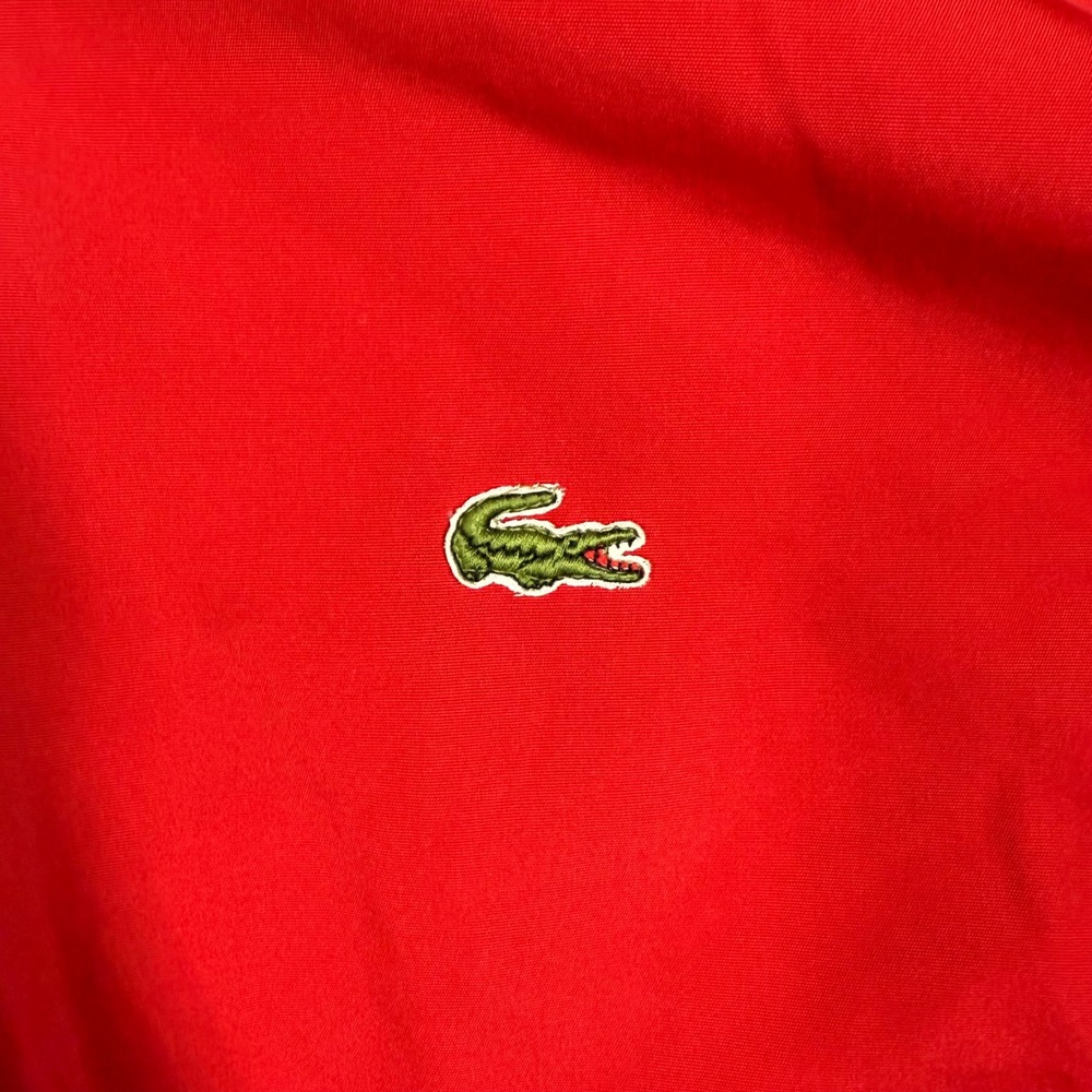 Vintage Izod Lacoste Harrington Jacket Red Plaid Lined Mens XLT Full Zip Coat - Picture 4 of 16